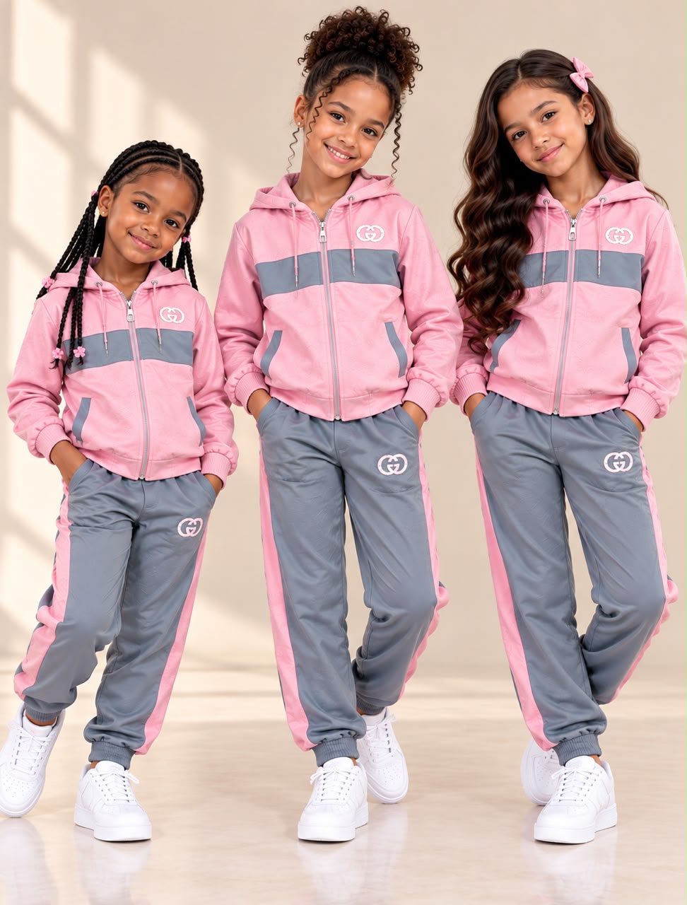 Ensemble Jogging Filles Rose