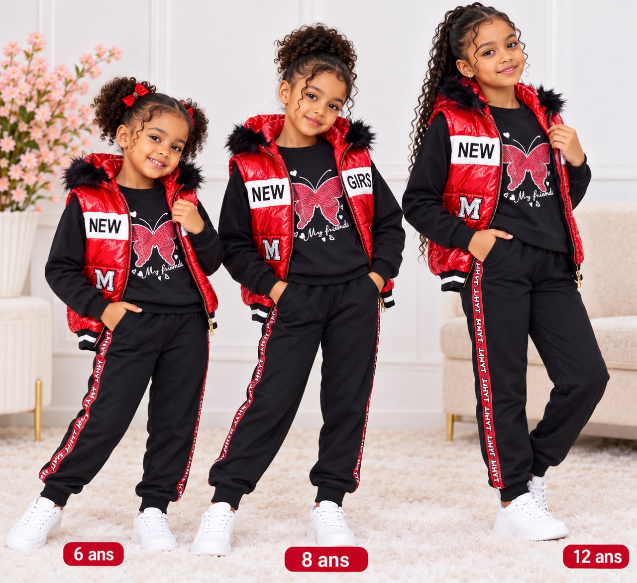 Ensemble Jogging Filles Noir