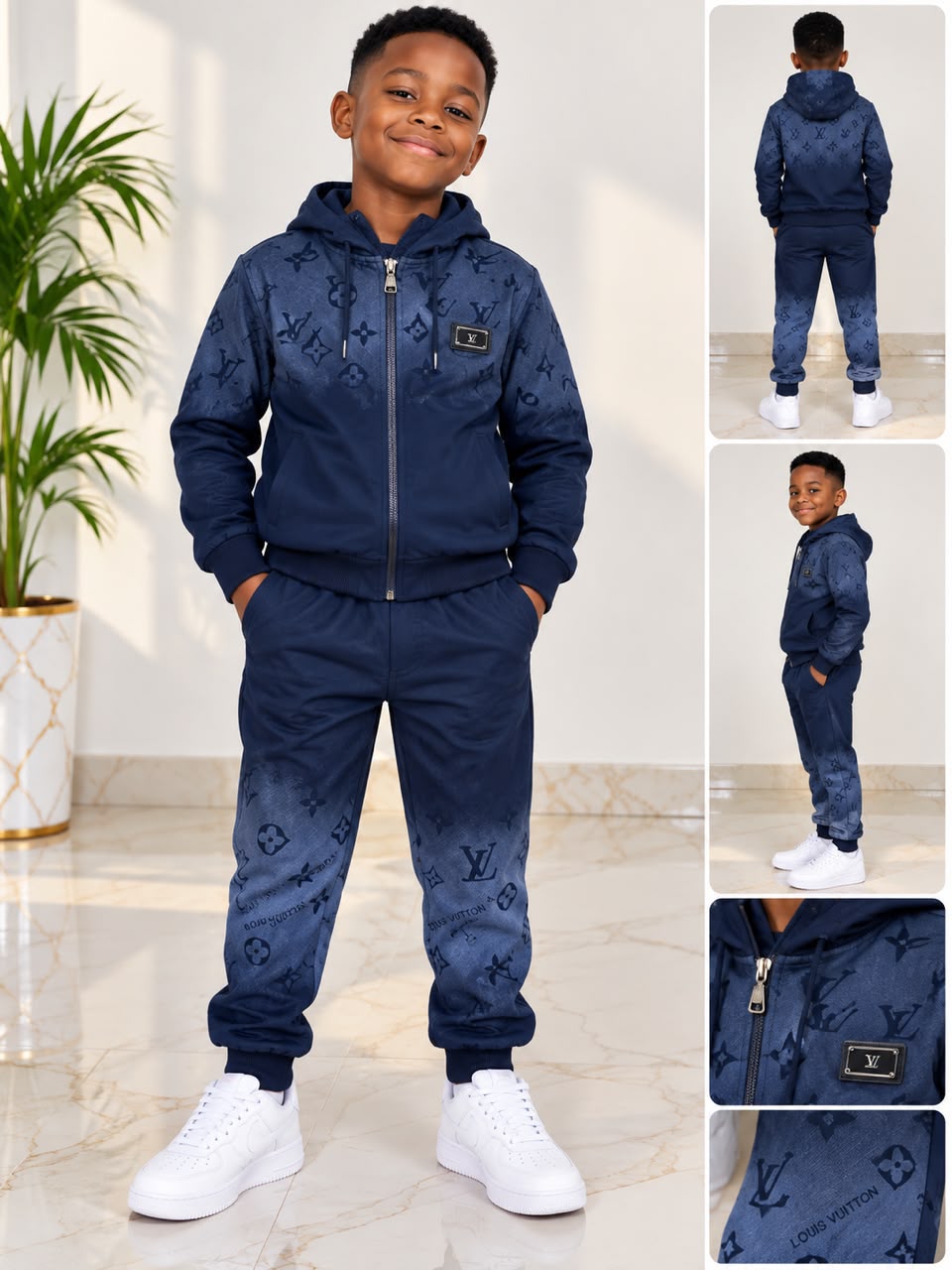 Ensemble Jogging Bleu Logo